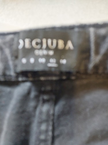 DECJUBA 12 black Grey denim button Front fly straight leg raw hem jeans STRETCH - Picture 4 of 8