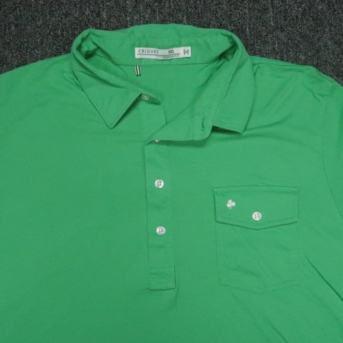 Criquet Shirt Mens XXL Green Players Polo St Patricks Short Sleeve Clover * - Picture 2 of 10