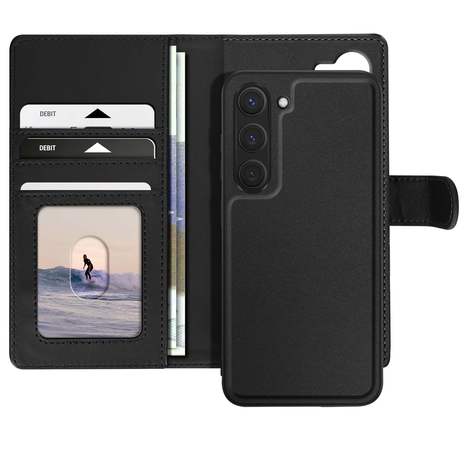 Coque Samsung S23 Mayaxess noire détachable idéale pour voyager léger en train