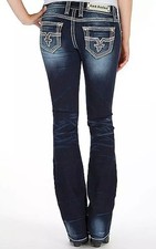 Rock Revival Womens Jeans Jacklyn Boot Cut Sz 30 Low Rise