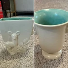 Red Wing Rumrill - Art Deco Vases - Set Of 2 - Ivory/Green