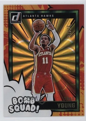 2024 Panini Donruss Bomb Squad Holo Red & Green Laser 21/75 Trae Young #10 02s2
