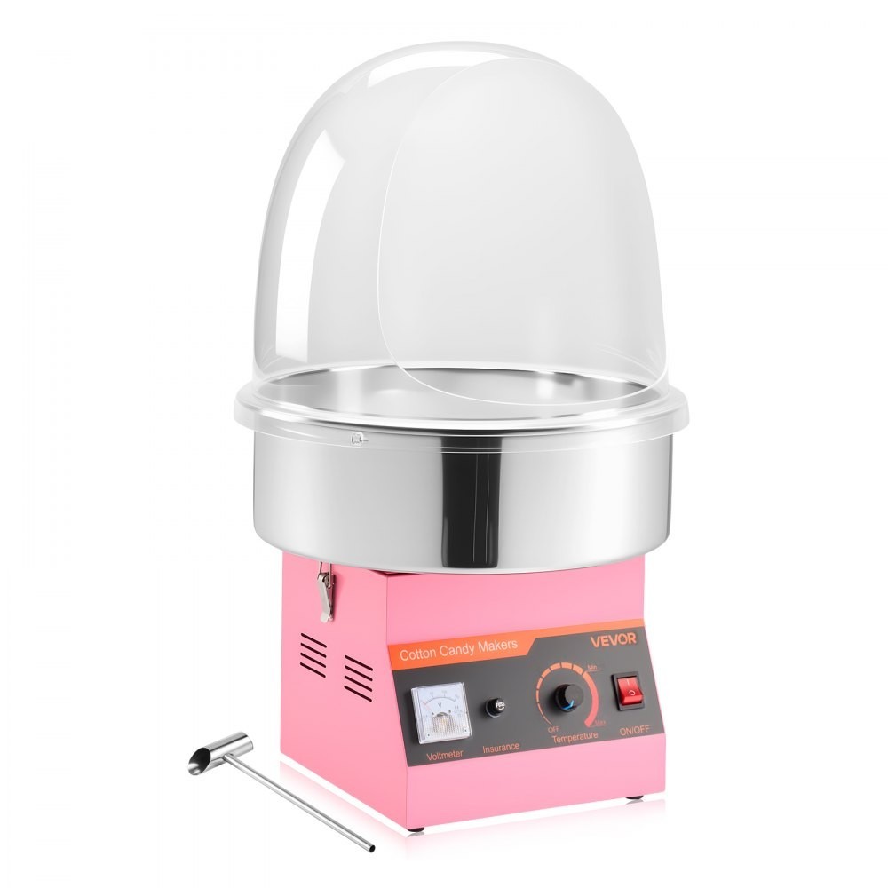 Cotton Candy Machine 1000W Commercial Electric Floss Maker Dome Cover Pink Party