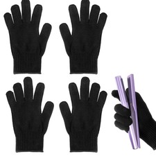 4 Pack Heat Resistant Gloves for Hair Styling, Curling Iron Glove Heat Blocking