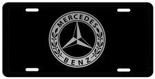 Mercedes Logo On Laser Etched Engraved Black Metal Vanity Aluminum License Plate Mercedes Logo On Laser Etched Engraved Black Metal Vanity Aluminum License Plate