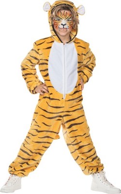 TIGER PLÜSCH KOSTÜM KINDER # Fasching Karneval Katze Plüschkostüm Jungen Mädchen