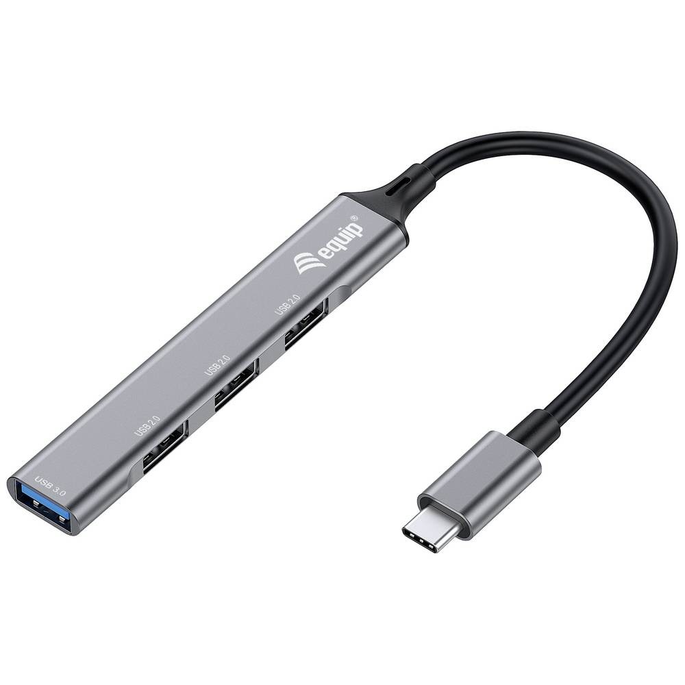 Hub USB 3.1 Equip 128961 avec 4 ports USB-A et connecteur USB-C mâle noir