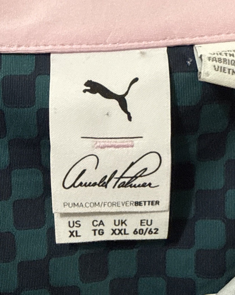 Puma X AP Mattr Checkered Cold Green/Deep Navy Shirt Men Size Extra Large  thumbnail 2