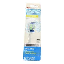 Smilesonic Pro Essential Clean Antibacterial Replacement 5 Brush Heads CVS