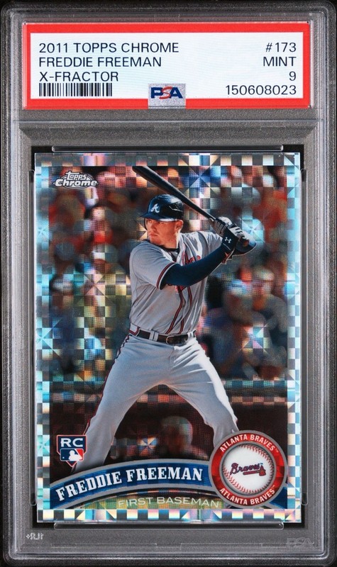 2011 Topps Chrome Freddie Freeman Xfractor Rookie #173 PSA 9