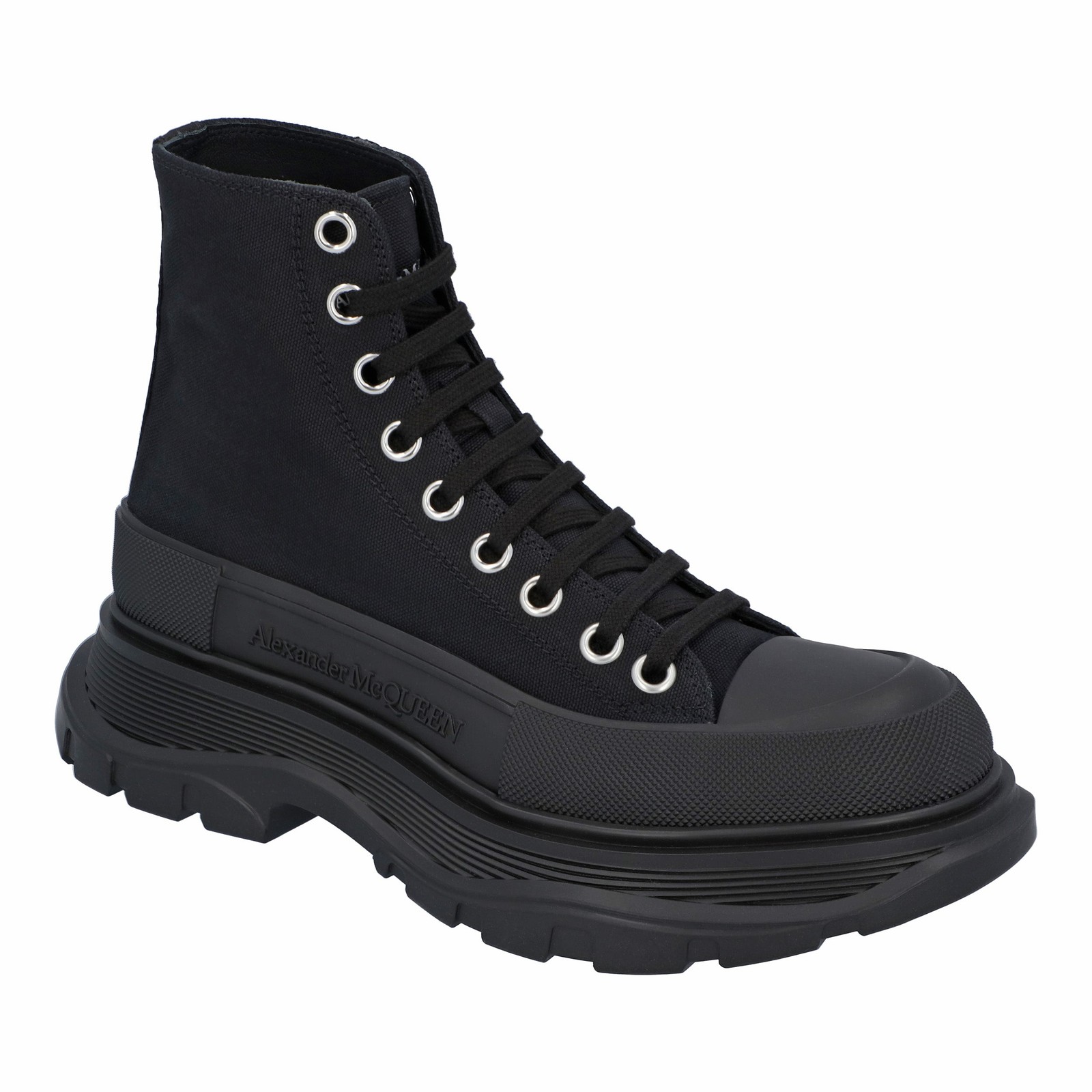 Alexander Mcqueen Slick Boot With Tread Sole In Black