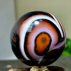 134G Natural red stripe agate sphere Crystal Ball Madagascar mineral