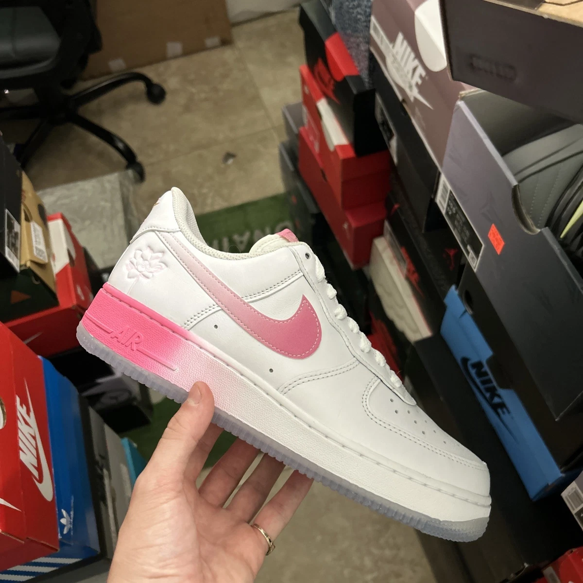 Mens Nike Air Force 1 \'07 San Francisco Pack Lotus Flower White Shoes Size 15 Nike Air Force 1  main image 3