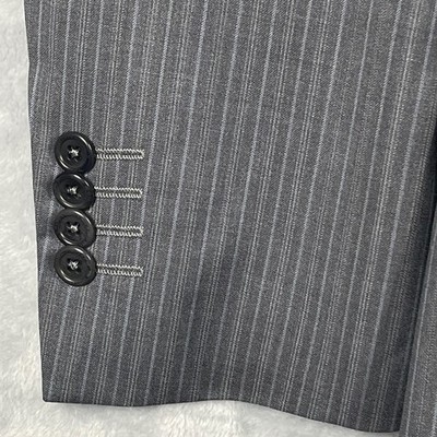 Saks Fifth Avenue BLACK Ermenegildo Zegna Grey Pinstripe Wool Silk Blazer 40R