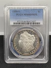 1880 s MORGAN SILVER DOLLAR. PCGS MS66 DMPL. RIM IS TONED ALL THE WAY AROUND.