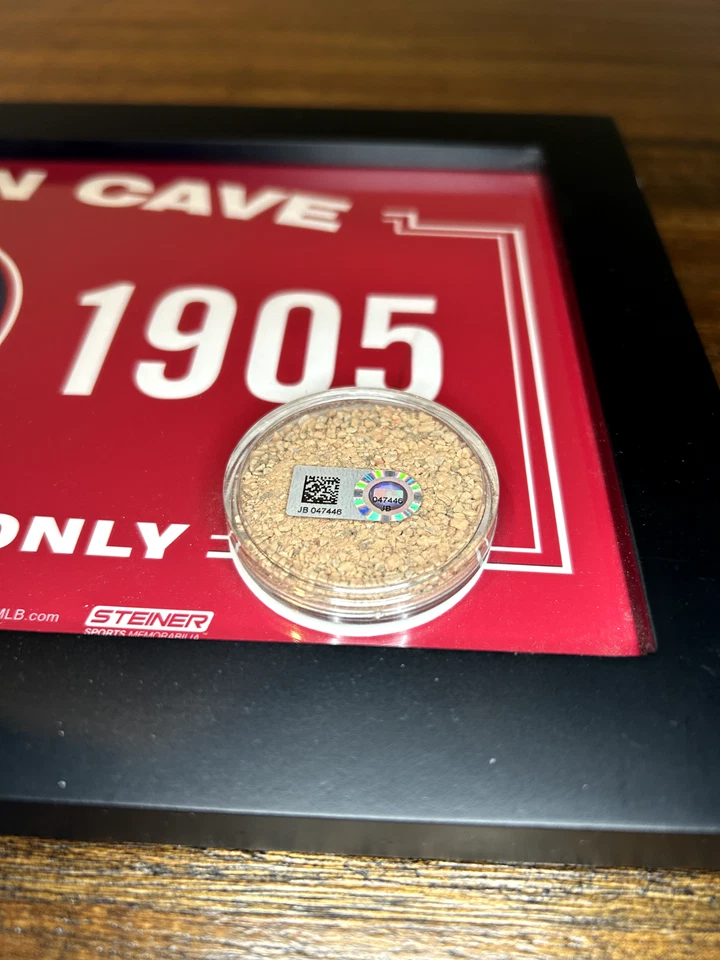 WASHINGTON NATIONALS - FRAMED 7 3/8” x 13 3/8” THE MAN CAVE SIGN- W/ FIELD DIRT - Image 2 of 4