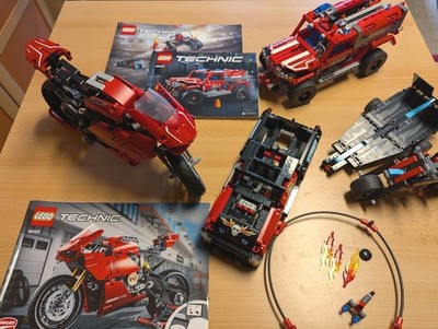 3xLego Technik - 42075,42106  & 42107 Ducati Panigale, Stuntcar, Feuerwehr