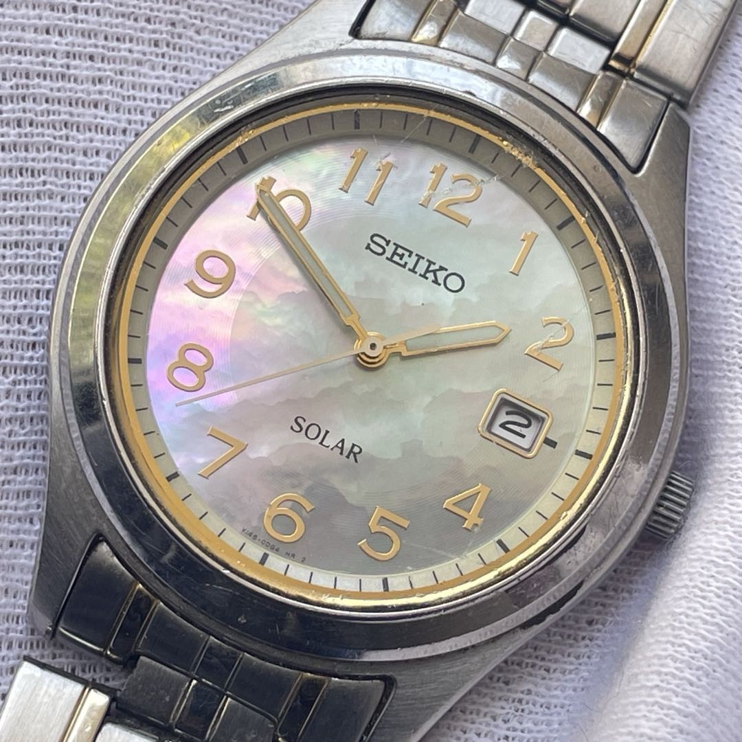 時計 SEIKO SOLAR V145-0CB0 MENS QUARTZ Seiko Solar V14J-0Ae0 Analog Solar Men Titanium Quartz