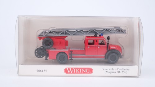 Wiking H0 086234 Magirus DL 25h Bomberos Escalera Giratoria | Condition: Gebraucht