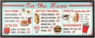 On the Menu Embossed Metal Sign - Vintage Diner Menu Sign with Distressed Finish