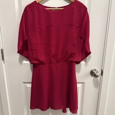 Halston Heritage Women's Red Sz 2 Short Sleeve Dress- LT3166