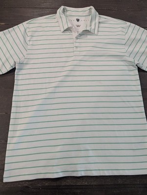Nike Tiger Woods Fit Dry Polo Shirt Button Short Sleeve White Turquoise Men s XL