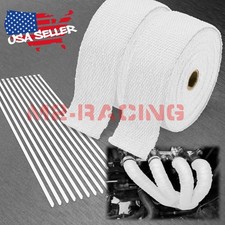 2 Roll X 2 50ft White Exhaust Thermal Wrap Manifold Header Isolation Heat Tape