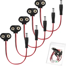 UL Wires 9V Battery Connector Plug Arduino Battery Power Leather Clip with Cente