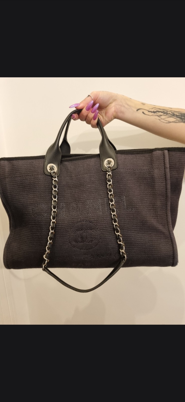 CHANEL Deauville Large Tote Black