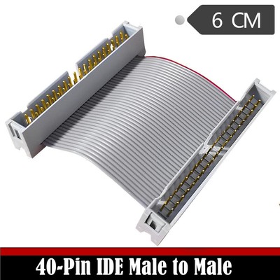 1PC 40Pin Male to Male Hard Drive Cable 40P IDE Puncture Hard Drive Ribbon Kabel