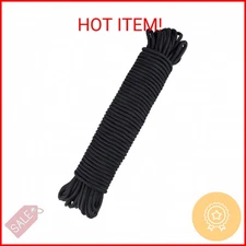 jijAcraft 6MM Black Nylon Rope: Thick Nylon Washing Line 30M Solid Binding Hangi