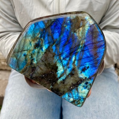 1.93LB Top natural Labrador flash moonstone quartz crystal mineral specimen