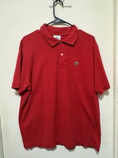 Red Lacoste Polo Shirt Size 6 / Extra Large Men  s Classic Cotton Croc Logo