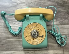 Vintage Bell System Western Electric Blue Rotary Desk Phone Cream  Aqua