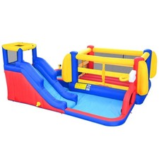 7 in 1 Inflatable Water Slide Park with Deep Pool, Basketball, Football