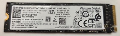 WD PC SN730 1TB NVMe SSD M.2 2280 PCIe Gen3 x4 Tested Good 95%