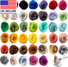 40Pcs Felting Wool Roving - Core Wool Roving Bulk Spinning DIY Craft Mix Color