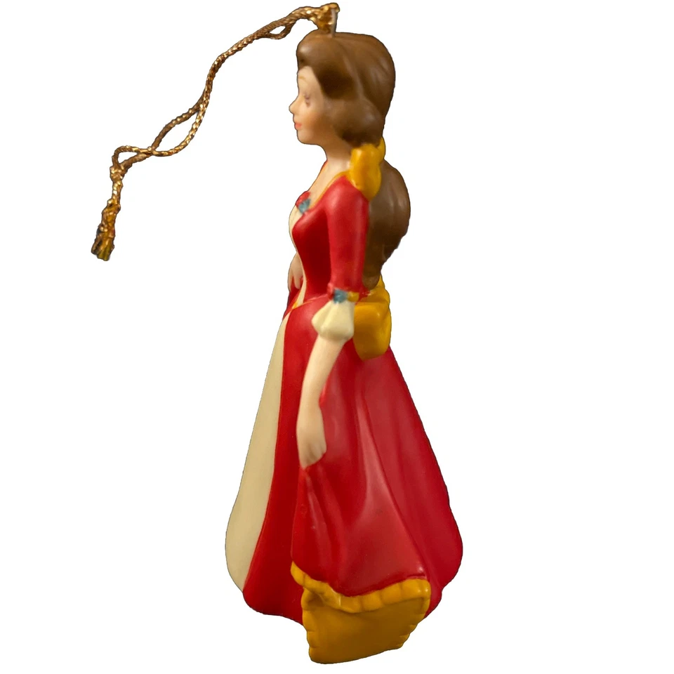 Adorno de Navidad Vintage Disney La Bella y la Bestia Bella en Vestido Rojo Foto 2 de 4