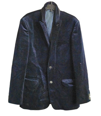 EXPRESS Men's Slim Fit Velvet Blazer Sport Coat Navy Blue 42r