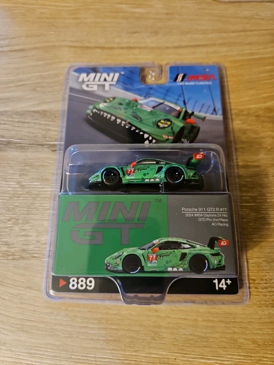 Mini GT #889 AO Racing 2024 IMSA Daytona 24 Hrs Rexy Porsche 911
