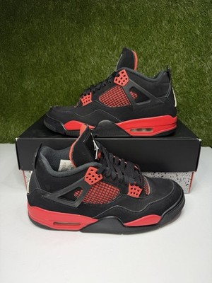 Air Jordan 4 Red Thunder Retro Size 9.5 Mens Black Sneakers 2022 CT8527-016
