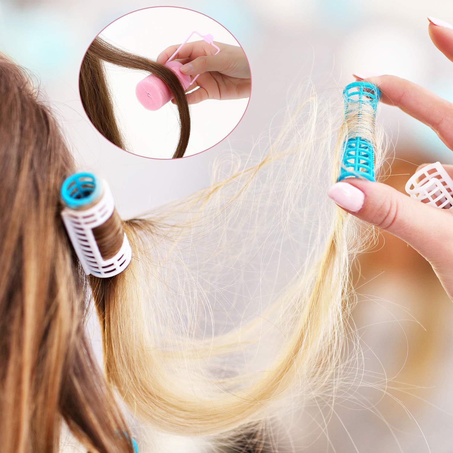 18 Pieces Sponge Hair Rollers Large Soft Foam Hair Styling Curlers Large Size Ha