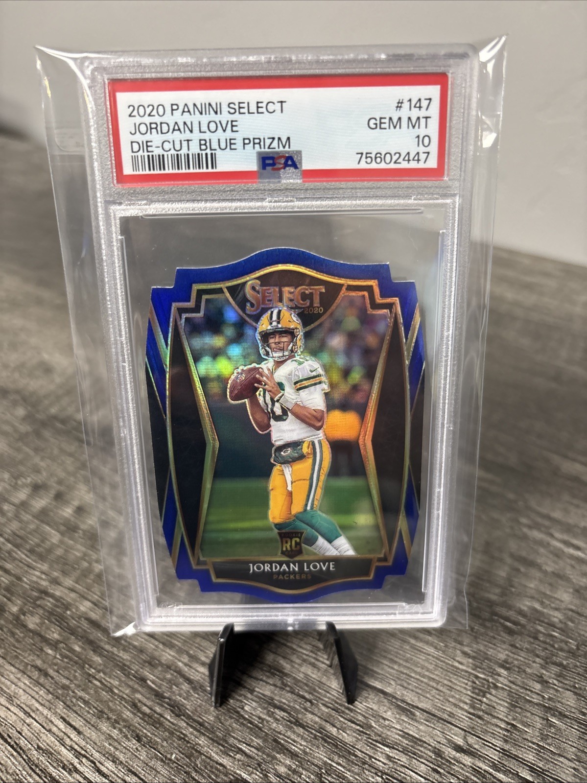 2020 Panini Select - Premier Level Jordan Love #147 Blue Prizm Die-Cut PSA 10