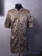 Rare Vintage Prada Short-Sleeve Satin Nylon Gold Jacket Coat Dress Size M