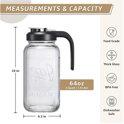 Durable Glass Pitcher with Comfortable Handle