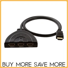 Three Port HDMI Pigtail Switch 3 Port Selector Switcher 1080p TV Monitor PC Mac