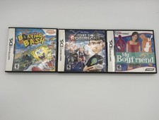 Nintendo DS 3 Game Lot w Cases SpongeBob Boating Bash Meet Robinsons Boyfriend
