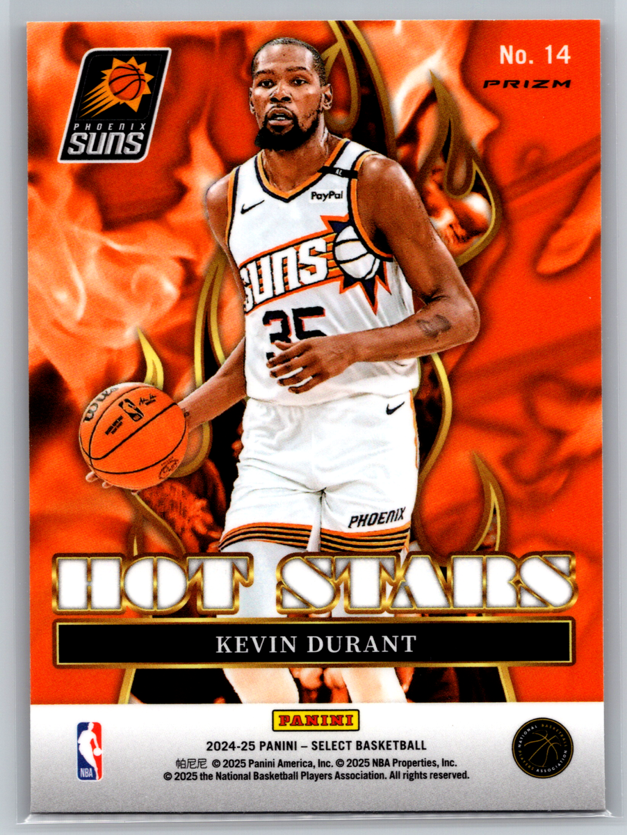 Kevin Durant 2024-25 Panini Select Hot Stars Silver Prizm #14