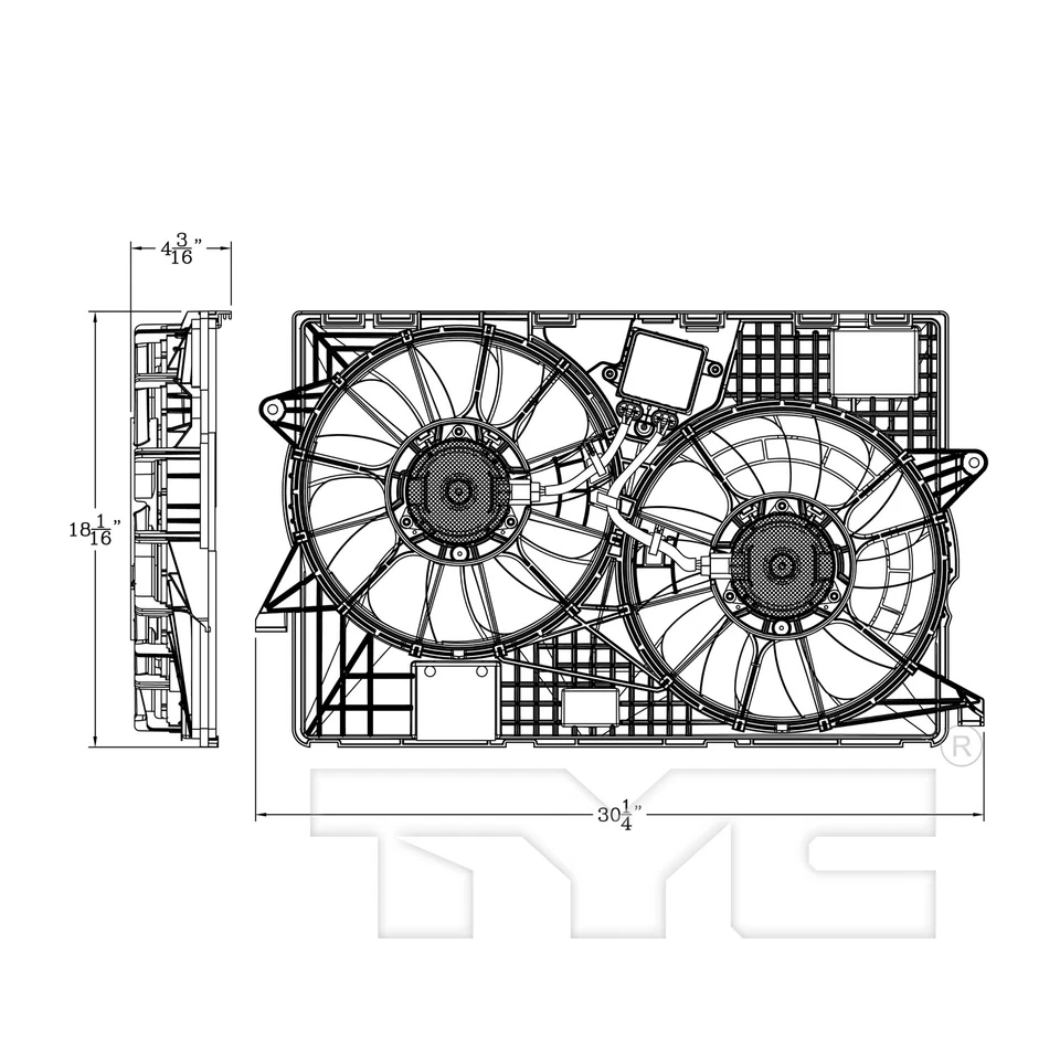 Dual Radiator & Condenser Cooling Fan Assembly for 14-19 Jeep Cherokee 2.4L - Image 4 of 4