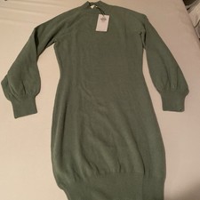 Exlura Dress Women's Medium Knit green Long Sleeve Pullover Solid NWT